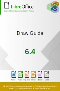 Anleitungs-Cover des LibreOffice Draw Guide 6.4 zum Herunterladen