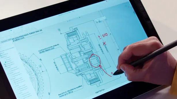 Anmerkungsfunktionen in SOLIDWORKS 2020 Zeichnungen mit Windows-Touch-Geräten