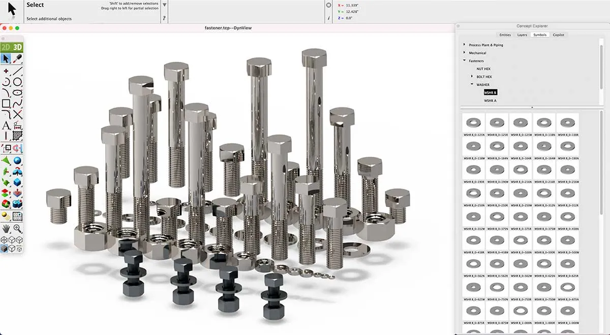 ANSI Fastener Library zur schnellen Integration von Verbindungselementen