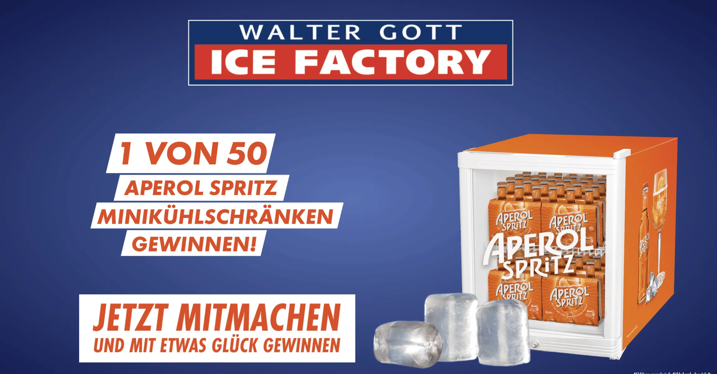 Aperol Spritz – Walter Gott Ice Factory-Gewinnspiel