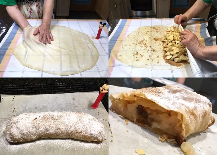 Apfelstrudel, gebacken von Leserin Luisa nach unserem Strudel Rezept