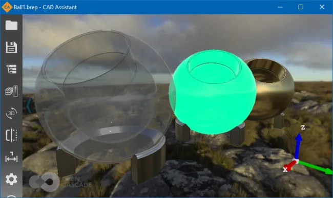 Approximated PBR metal-roughness (above) vs. Path Tracing (below) renderers in CAD Assistant