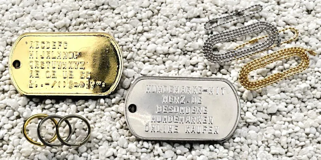 Army Dogtag Hundemarken aus Edelstahl oder Messing