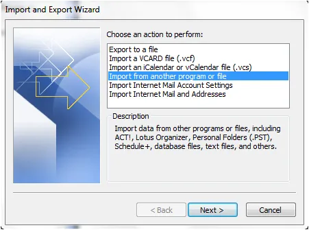 Aus anderem Programm importieren