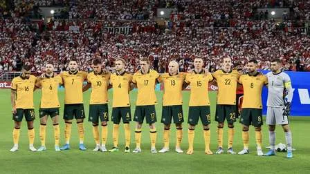 Australische Nationalmannschaft bei einem Qualifikationsspiel zur WM 2022 gegen Peru