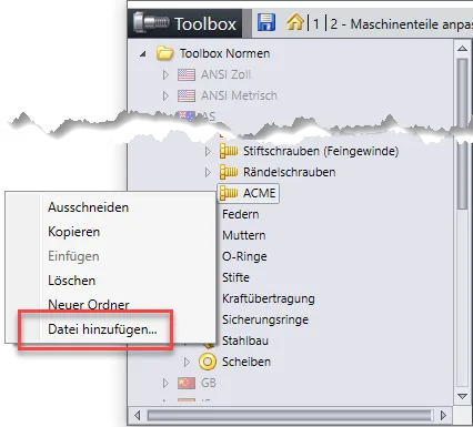 Auswahl des SOLIDWORKS Modells