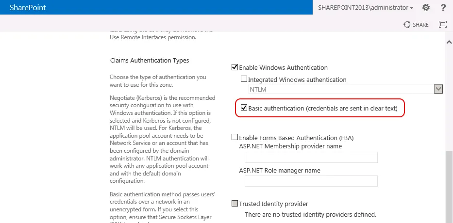 Authentifizierungsanbieter für eine SharePoint-Zone konfigurieren