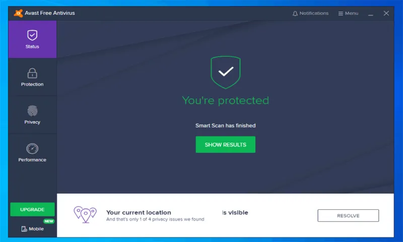 Avast Antivirus Client Übersicht