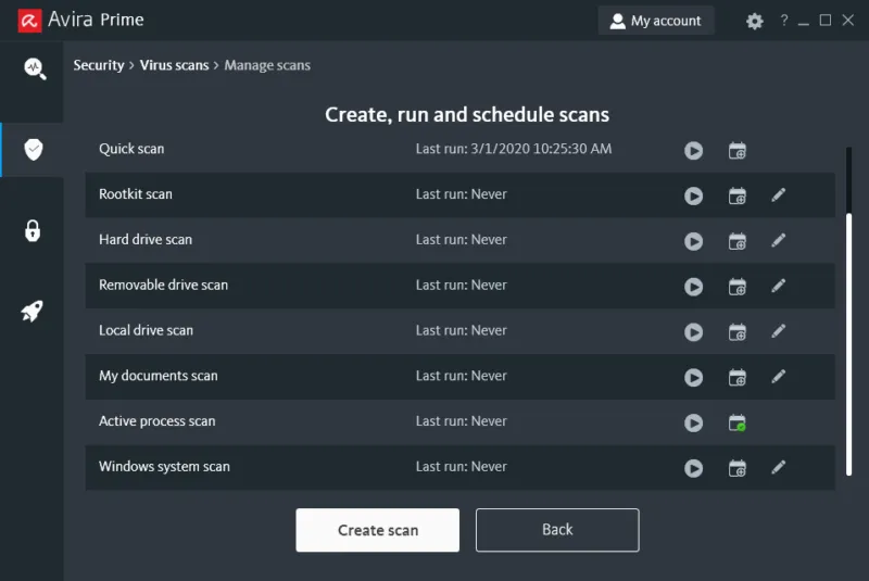 Avira: Alle Scan-Optionen und geplante Überprüfungen