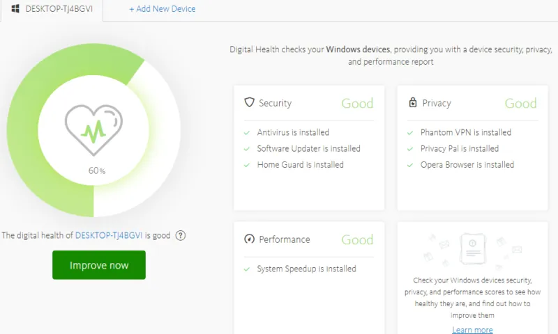 Avira Digital Health Dashboard: Gesamtübersicht zur PC-Gesundheit