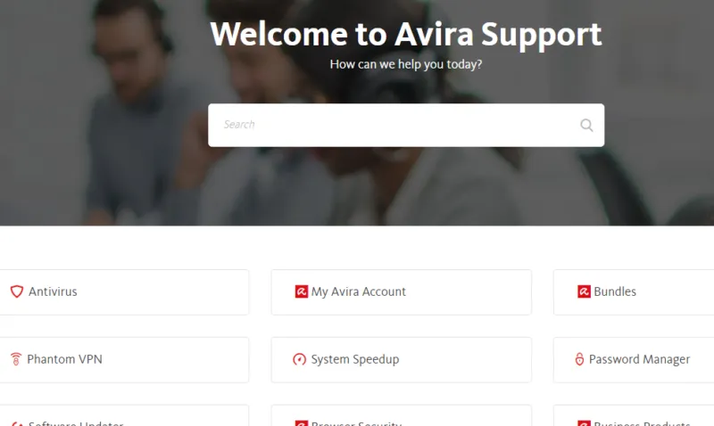 Avira Support-Center mit Wissensdatenbank