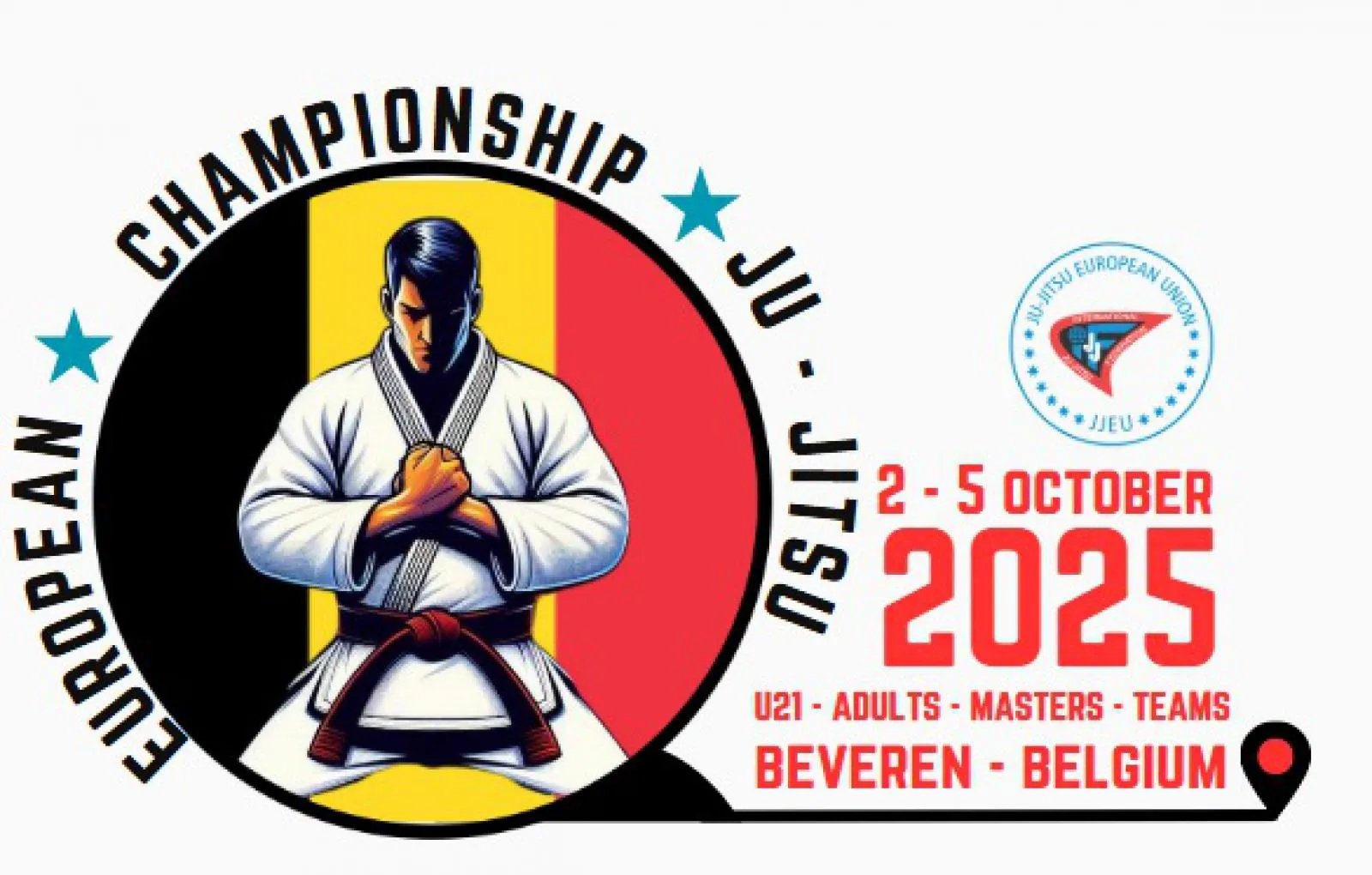 Banner für die Ju-Jutsu Europameisterschaft U21 2025 in Belgien