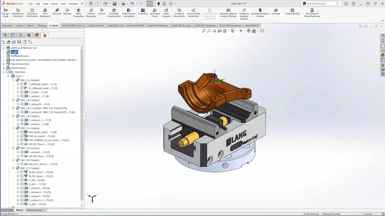 Bauteil mit dynamischer SolidWorks iMachining Werkzeugbahn
