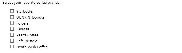 Beispiel einer erstellten Checkliste in Google Docs für multiple Auswahlmöglichkeiten