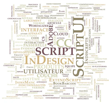 Beispiel einer quadratischen Wortwolke, erstellt mit Wordalizer in InDesign