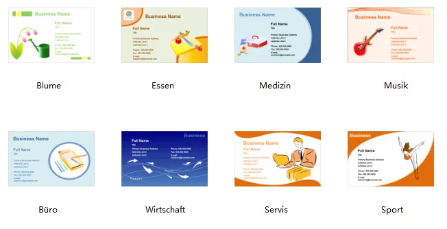 Beispiel für ein Visitenkarten-Design in EdrawMax