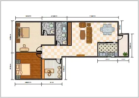 Beispiel für einen einfachen Home-Floor-Plan in EdrawMax