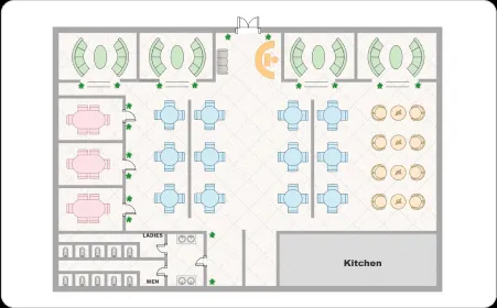 Beispiel für einen Restaurant-Entwurf, erstellt mit EdrawMax
