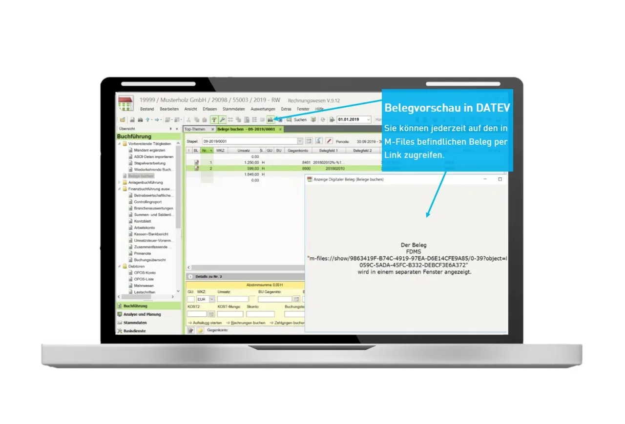 Belegvorschau in DATEV
