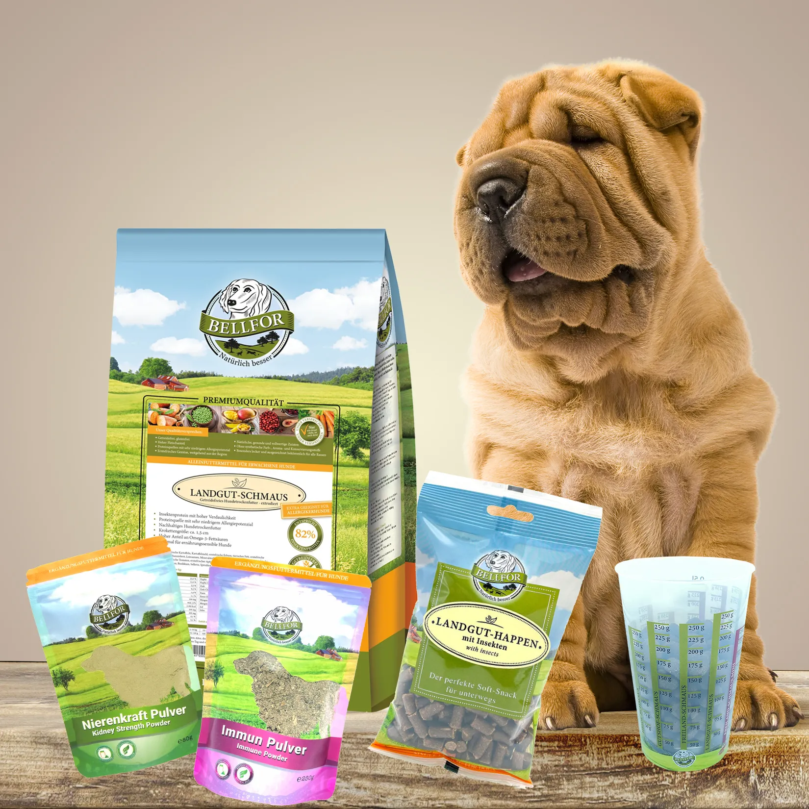 Bellfor Hypoallergenes Trockenfutter Sparset für mittelgroße Hunde mit Allergien