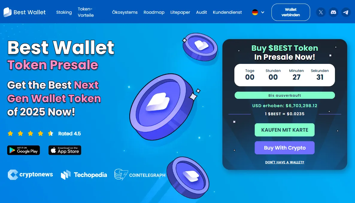 Best Token Startseite Screenshot