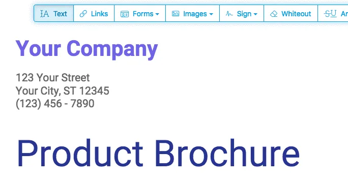 Bildschirmaufnahme: Text in PDF bearbeiten – bestehenden Text markieren, Schriftart und Größe ändern.