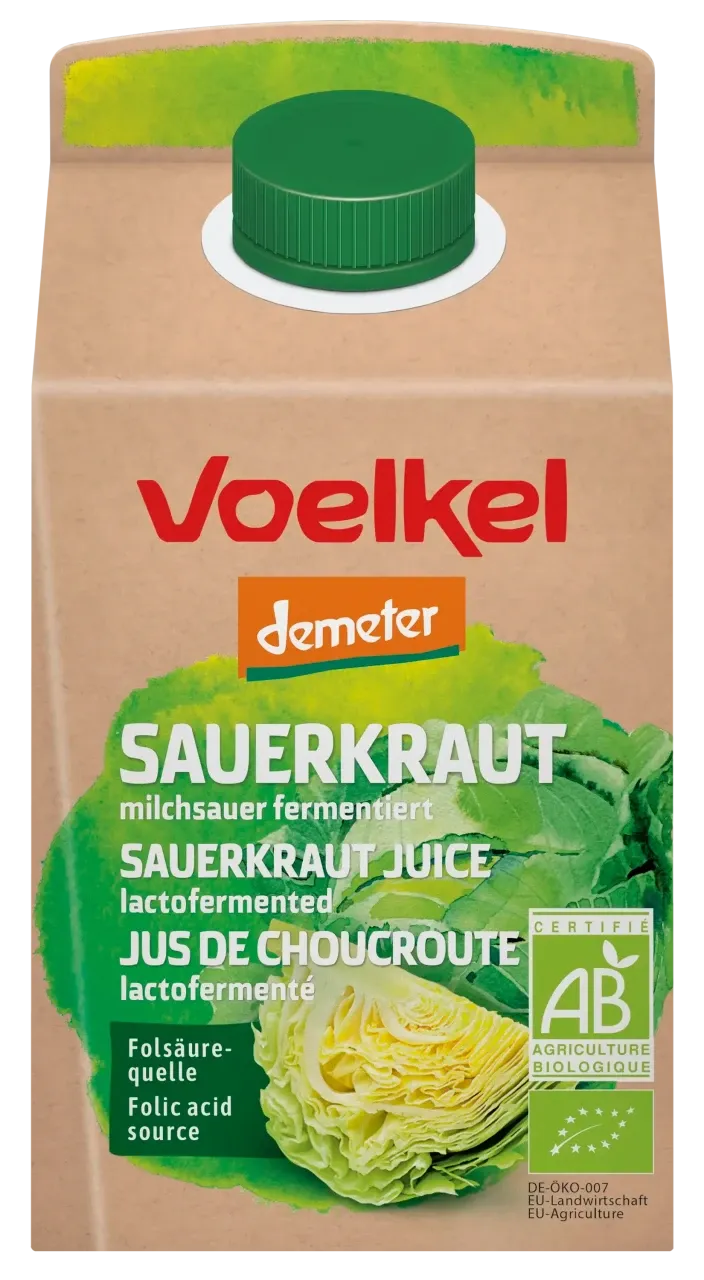 Bio Sauerkrautsaft in der 0,5 Liter Packung