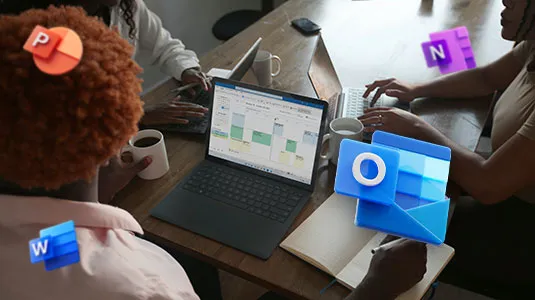Blick auf den Outlook-Desktop mit Kalender und E-Mails