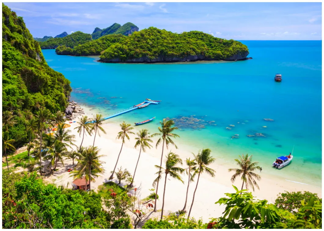 Blick auf die Küstenlandschaft von Ko Samui