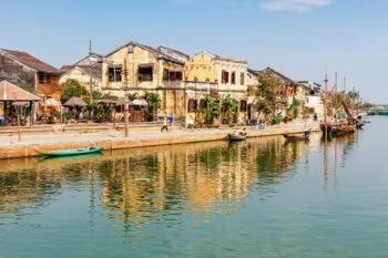 Blick auf süße Häuschen von Hoi An, Vietnam