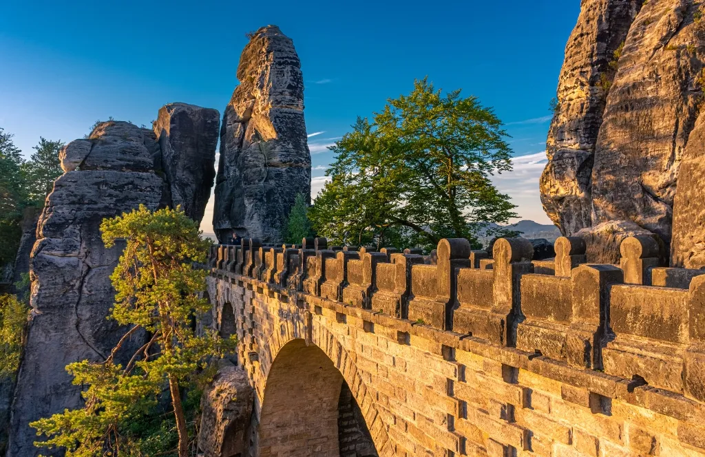 Blick über das Elbsandsteingebirge in der Sächsischen Schweiz