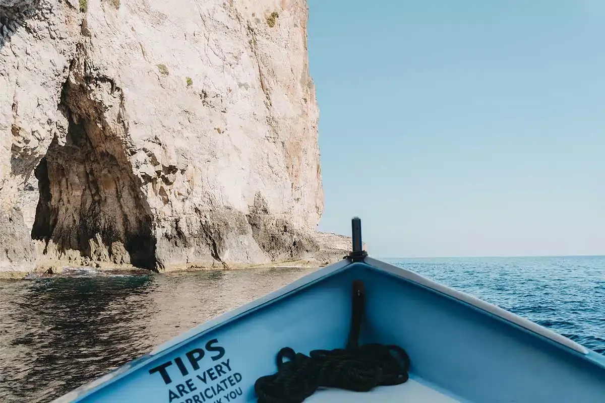 Bootsfahrt in der Blauen Grotte auf Malta