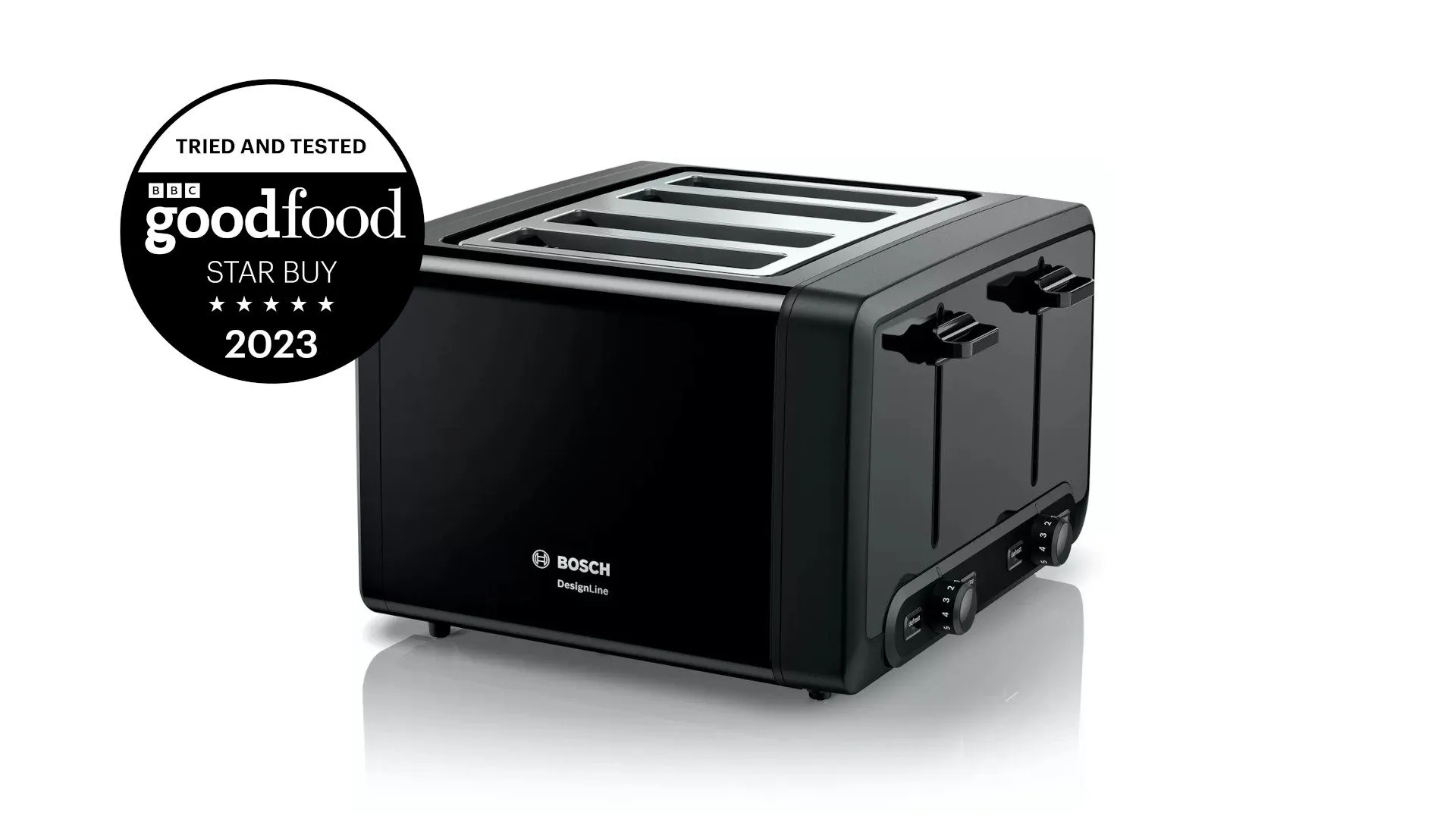 Bosch DesignLine 4-Schlitz-Toaster aus Edelstahl, modern und schlank