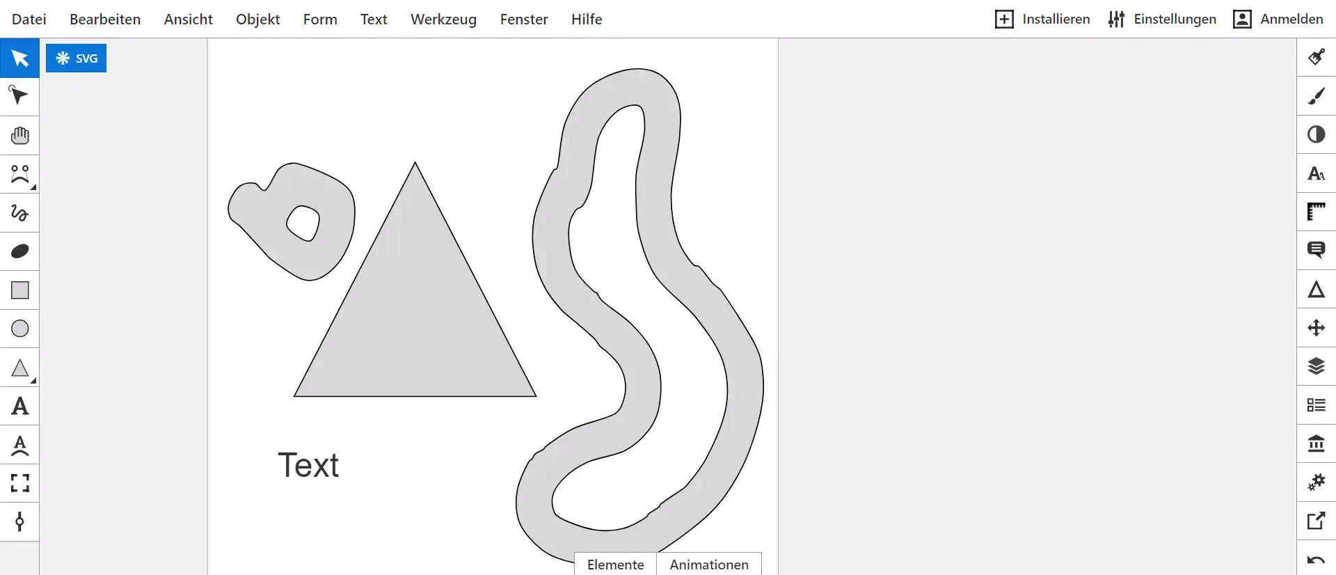 Boxy SVG Editor mit minimalistischer Oberfläche, optimiert für effiziente SVG-Dateien.