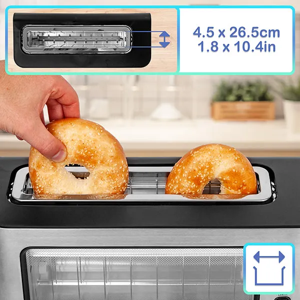Breite und lange Toastschlitze im Duronic TB10