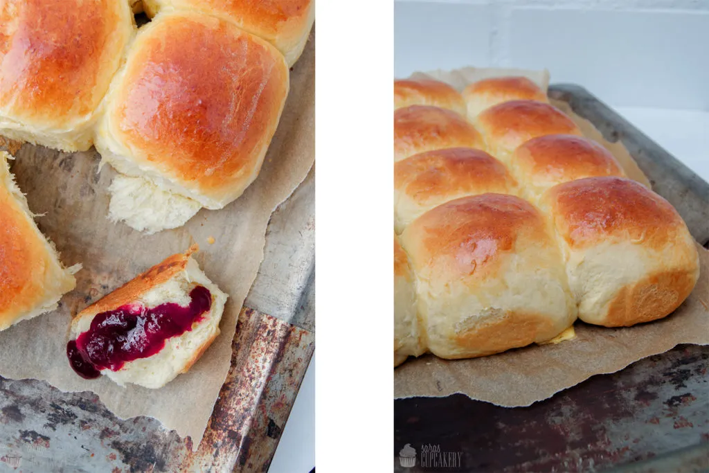 Brioche Brötchen im Backrahmen