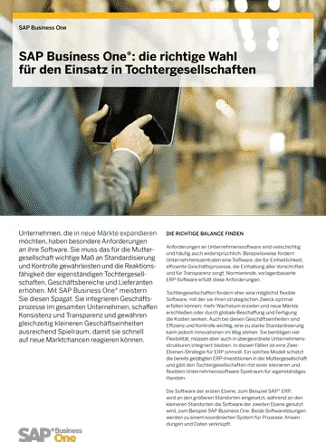Broschüre: SAP Business One – ERP für Tochtergesellschaften