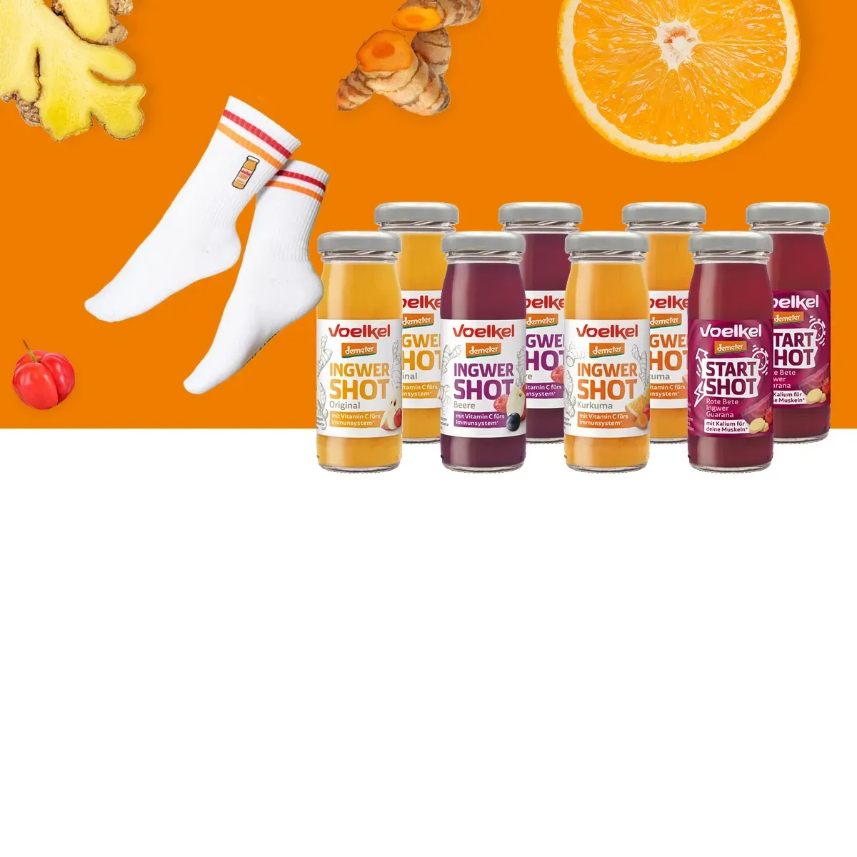 Bundle mit 8 Voelkel Shots, die das Immunsystem stärken