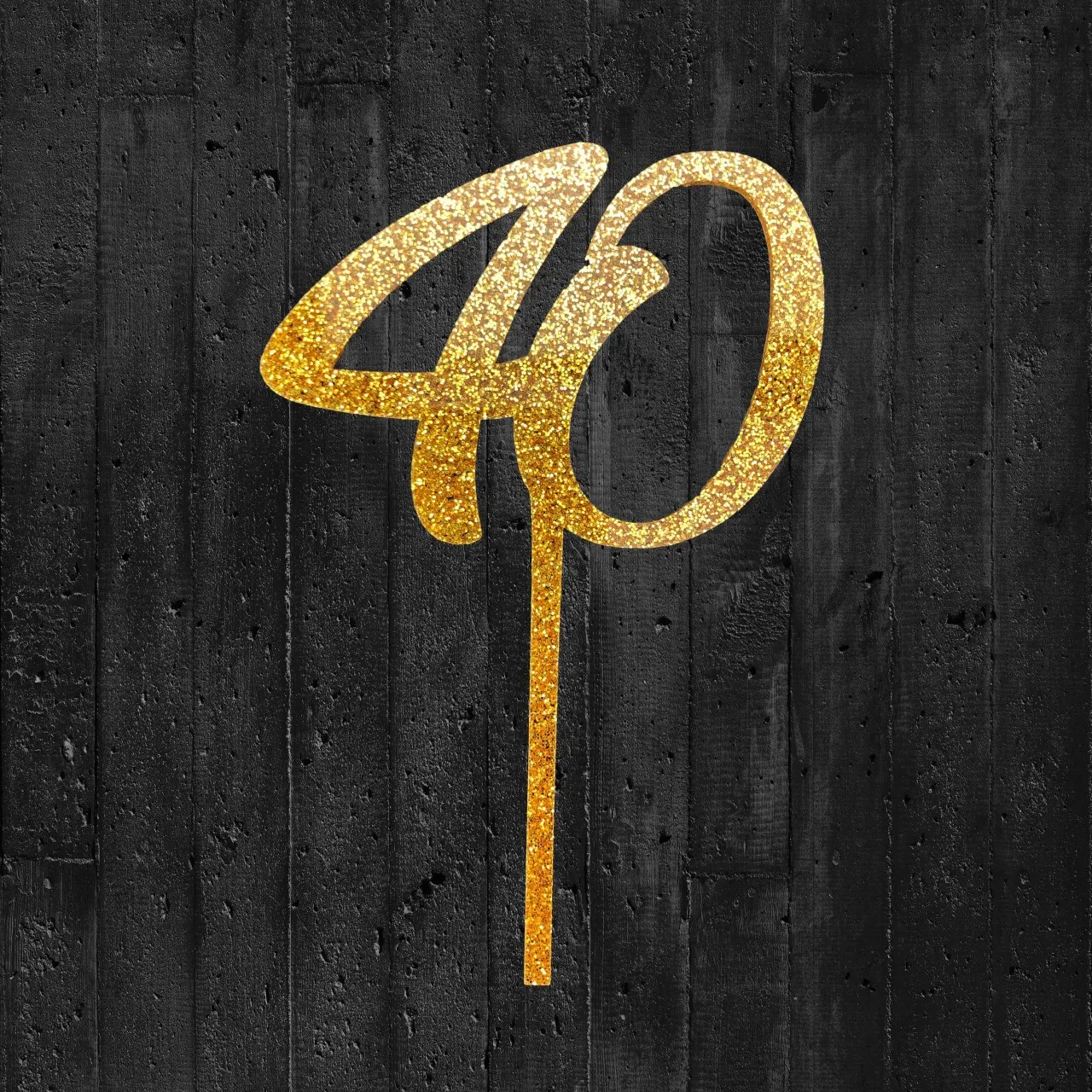 Cake-Topper Glitzergold 40