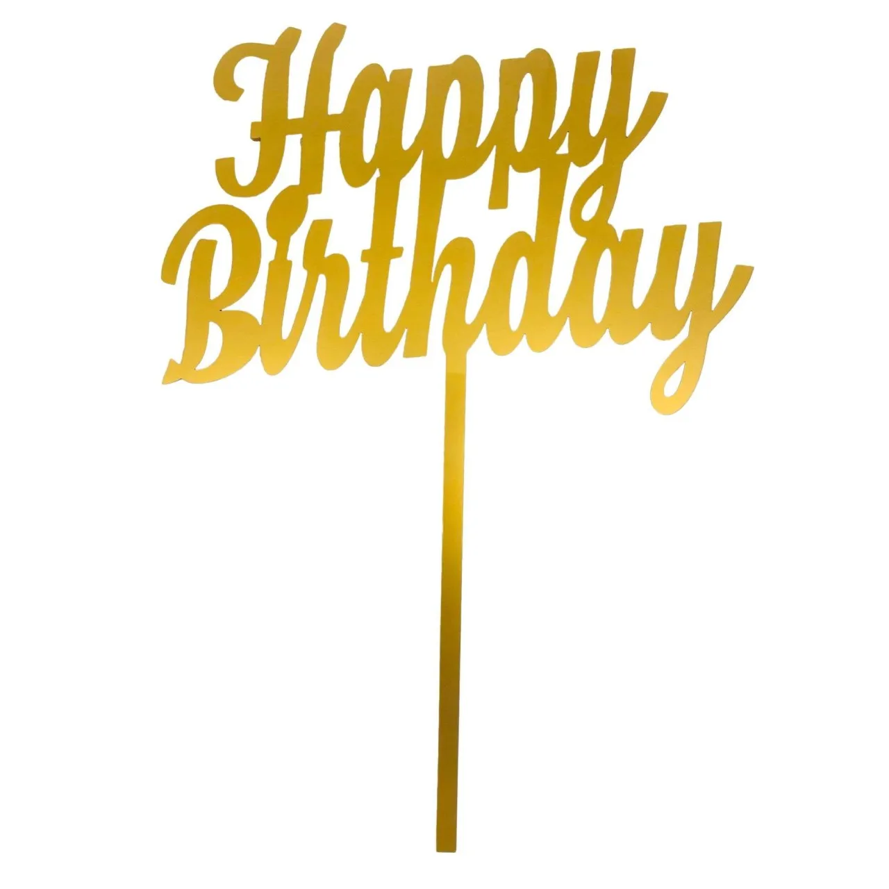 Cake-Topper Happy Birthday Gold