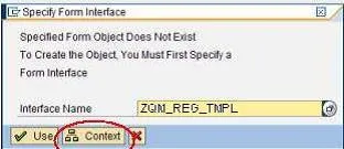 Context Zuweisung im Designer