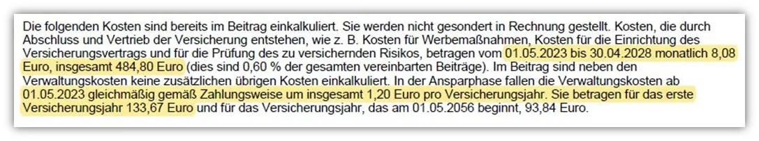 Continentale ETF Rentenversicherung Kosten Nettopolice (Rente Invest - Tarif RI-A0B0)