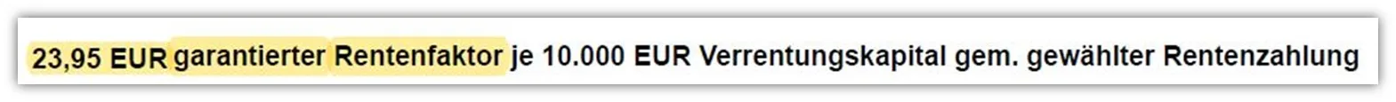 Continentale Rentenversicherung Rentenfaktor 