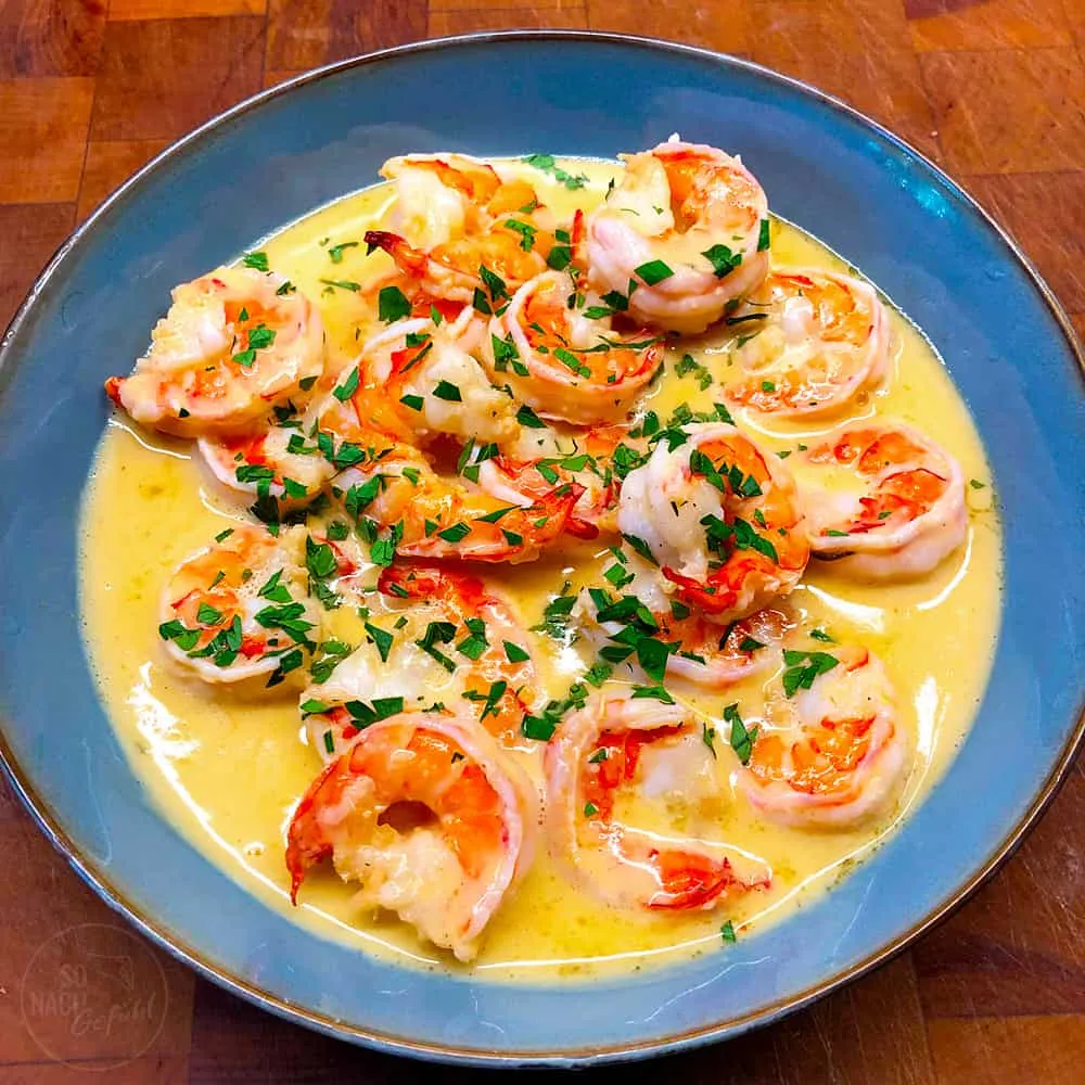 Cremige Garnelen pur