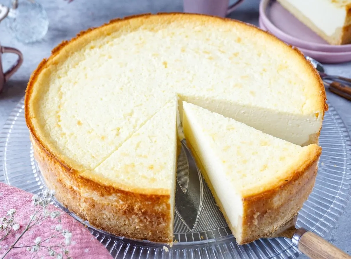 Cremiger Käsekuchen, ein Favorit unter beliebten Geburtstagskuchen