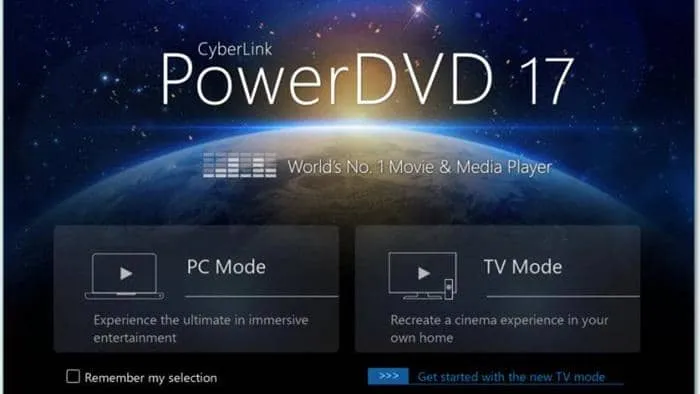 CyberLink PowerDVD Software mit Filmwiedergabe