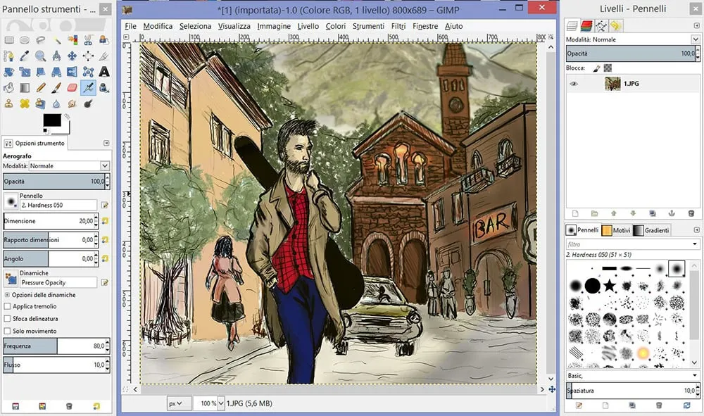 Darstellung der Benutzeroberfläche von GIMP als Photoshop-Alternative
