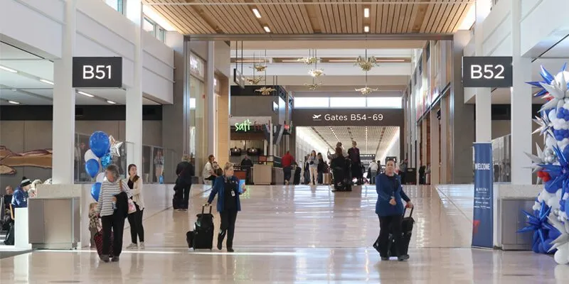 Das moderne Einzelterminal des Kansas City International Airport (MCI), Willkommenspforte für WM 2026 Besucher