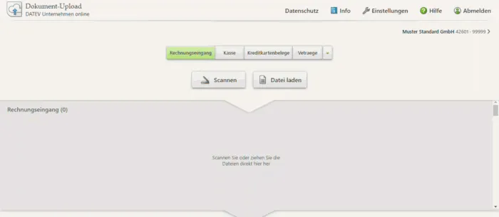 DATEV Unternehmen online Dokumente hochladen