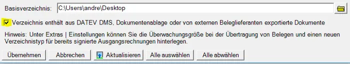 DATEV XML Schnittstelle online DATEV Belegtransfer
